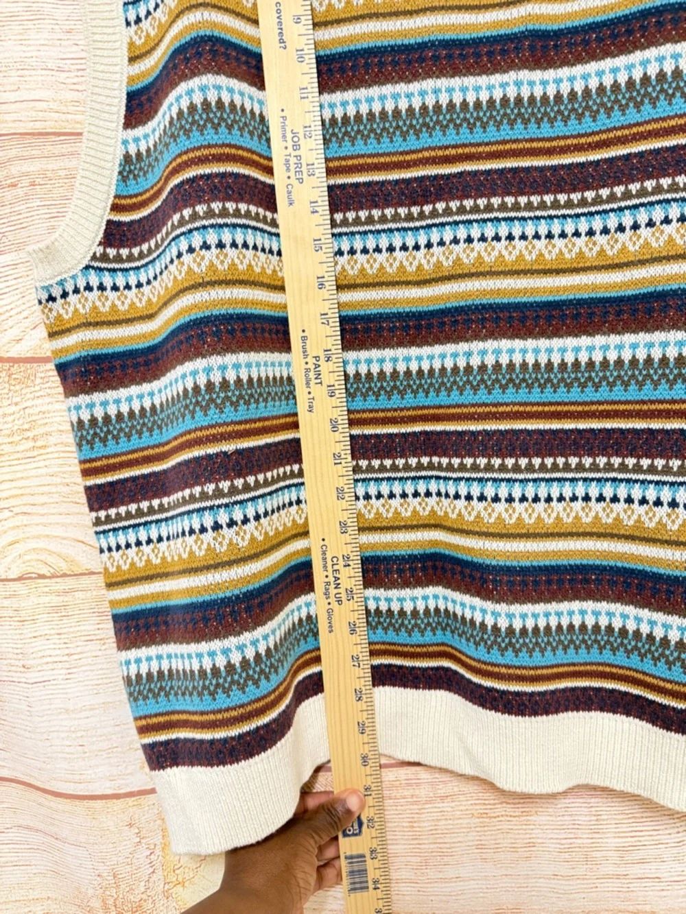 Goodfellow & Co Men's‎ Fair Isle Striped V-Neck Sweater Vest, XXL